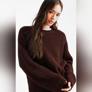 Dip Women's Deep Eggplant Purple  Crew Neck Sweater Size L NWT